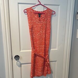 Ann Taylor Orange and White Mini Dress